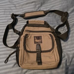 Unisex Tan and Black Shoulder Bag